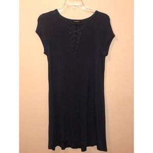 T-shirt style lace up neck top